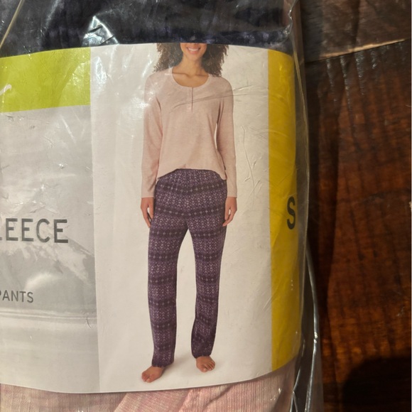 NWT Eddie Bauer Pink 3-Piece Waffle Fleece Sleep Set - Picture 2 of 4